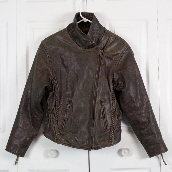 Unik Jackets & Blazers - UNIK Brown Leather Removable Lining Moto Jacket XL